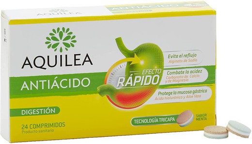 Aquilea Antiácido Efecto Rápido Sabor Menta 24 Comprimidos Tricapa