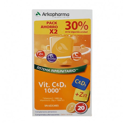 Arkopharma Vitamina C+D3 Duplo 2x20 Comprimidos