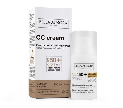 Bella Aurora CC Cream Anti-Manchas SPF50+ Piel Sensible 30ml
