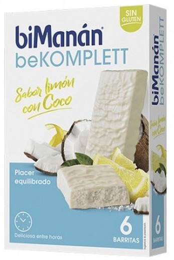 BiManán Bekomplett Chocolate Blanco Limón con Coco 6 Barritas