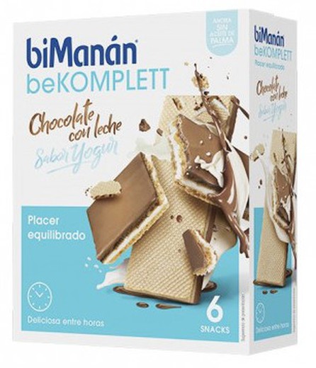 BiManán Bekomplett Chocolate con Leche Sabor Yogur 6 Barquillos