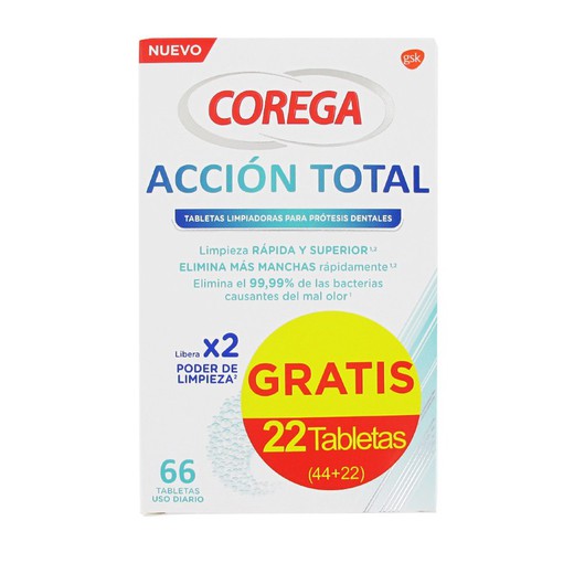 Corega Acción Total 66 Pastillas Limpiadoras