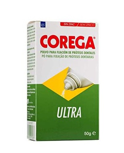 Corega Ultra Polvo Fijador Prótesis Dentales 50g