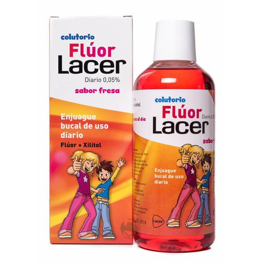 Flúor Lacer Diario 0,05% Infantil Sabor Fresa 500ml
