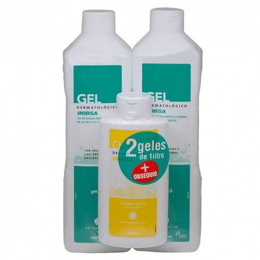 Inibsa Pack Gel Dermatológico 2x1l + Gel 200ml