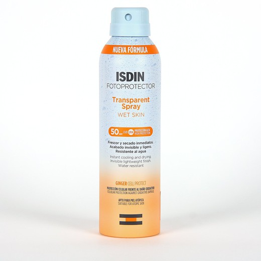 ISDIN Fotoprotección Wet Skin Transparente Spray SPF50 250ML