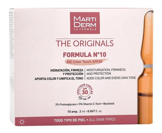 Martiderm The Originals Formula Nº10 HD Color Touch SPF30 10 Ampollas