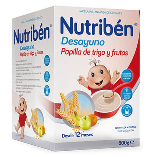 Nutriben Desayuno Papilla de Trigo y Fruta 600g