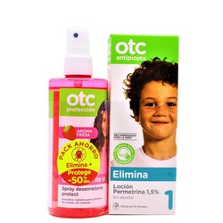 OTC Pack Antipiojos Loción Permetrina 1.5% 125ml + Spray Desenredante Protect 250ml