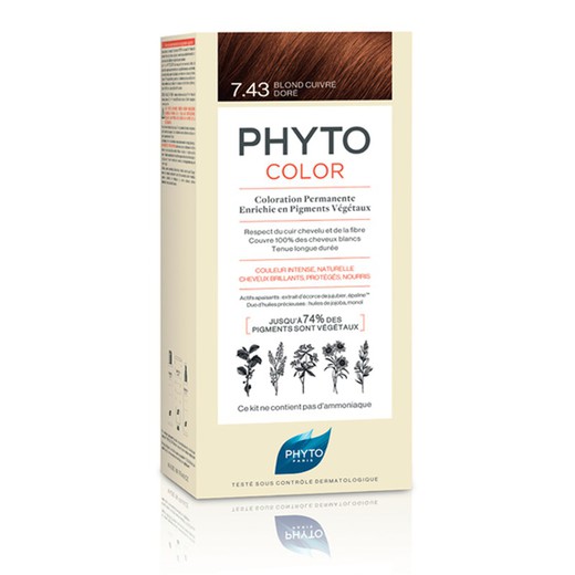 Phyto Color Tinte Vegetal 7.43 Rubio Dorado Cobrizo