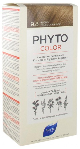 Phyto Color Tinte Vegetal 9.8 Rubio Muy Claro Beige