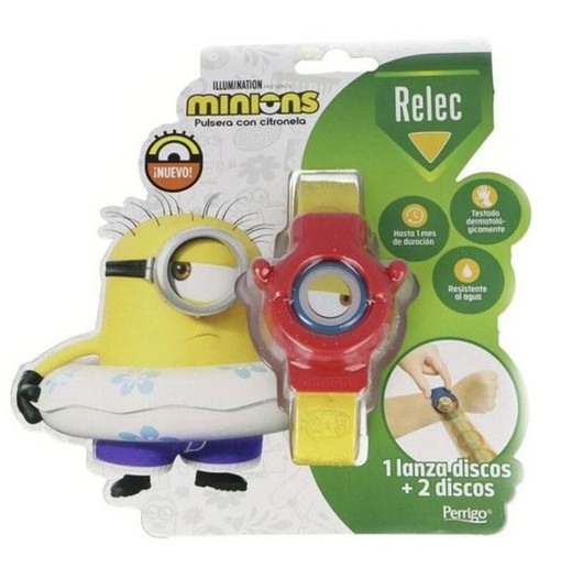 Relec Pulsera Anti-mosquitos con Citronela Infantil Minions (Roja)