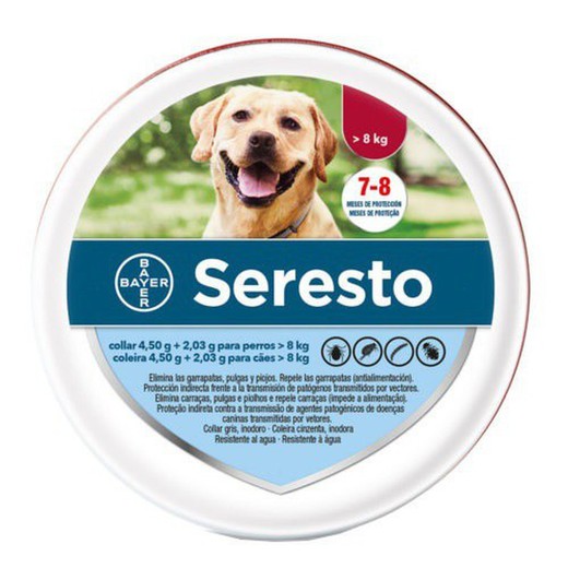 Seresto Collar Antiparasitario para Perros de Larga Duración Más de 8kg