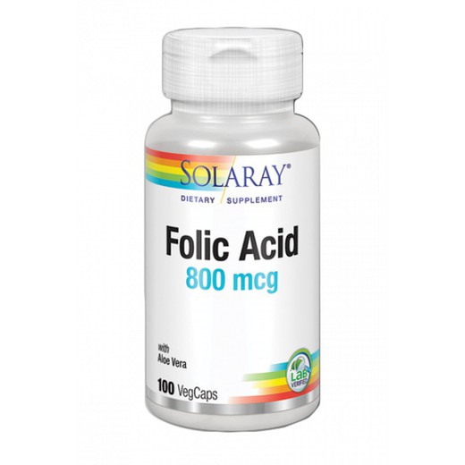 Solaray Folic Acid 800mcg 100 VegCápsulas