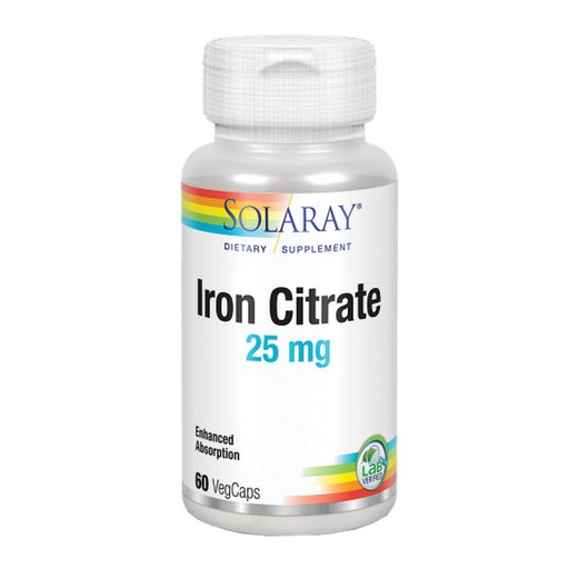 Solaray Iron Citrate 25mg 60 VegCápsulas