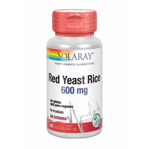 Solaray Red Yeast Rice 600mg 45 VegCápsulas