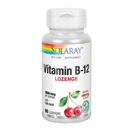 Solaray Vitamina B-12 con Ácido Fólico 1000mcg 90 Comprimidos Sublinguales