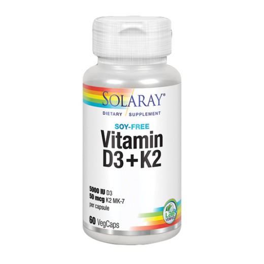 Solaray Vitamina D3 + K2 60 VegCápsulas