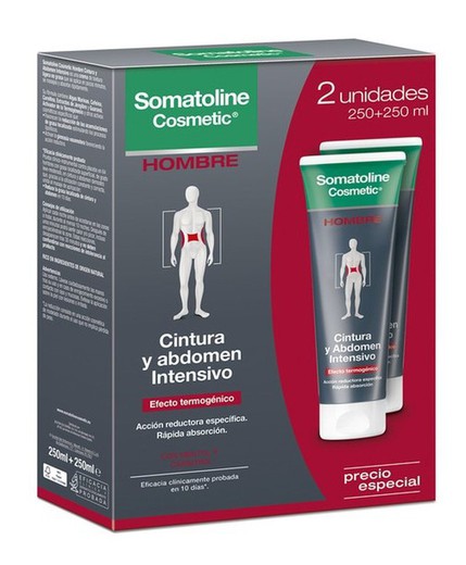 Somatoline Cosmetic Hombre Cintura y Abdomen Intensivo Duplo 2x250ml