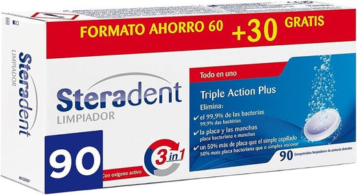 Steradent Triple Acción 60+30 tabletas