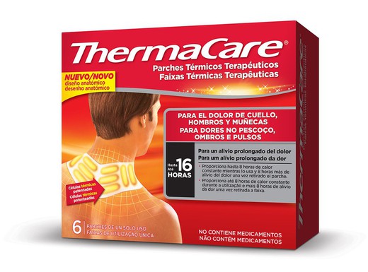 ThermaCare Parches Térmicos Terapéuticos para el Dolor de Cuello, Hombros y Muñecas 6uds