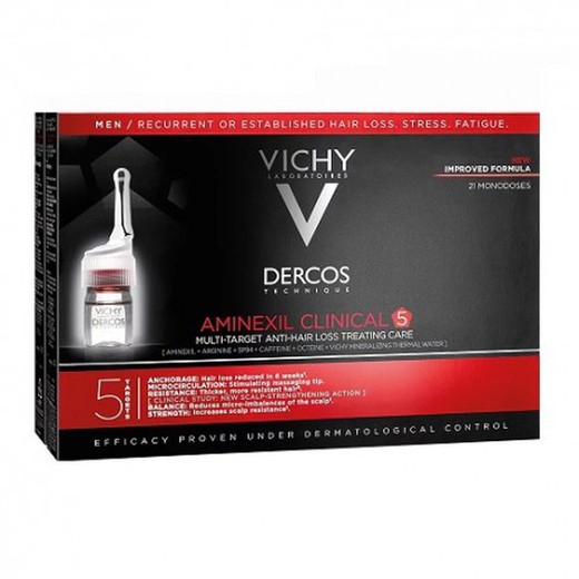 Vichy Dercos Aminexil Clinical 5 Hombre 21 monodosis