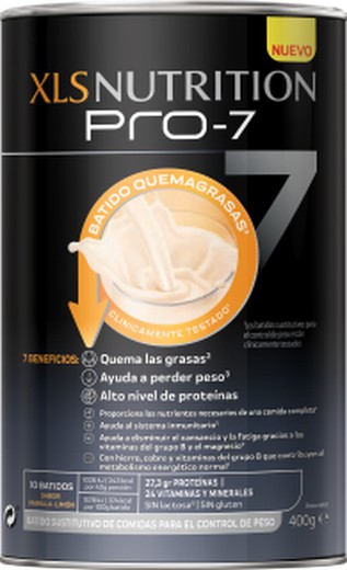 XLS Nutrition Pro-7 Quemagrasas Batido Sustitutivo 1 Bote 400g Sabor Vainilla