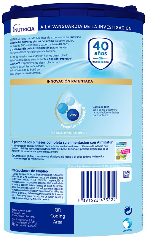 Almirón advance 1 800 gr leche para lactantes