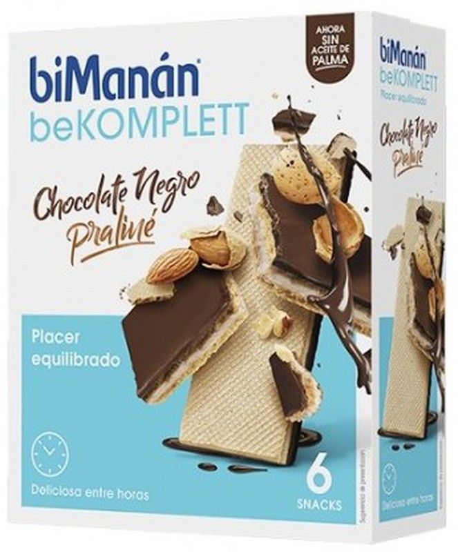 BiManán Bekomplett Chocolate Negro Praliné 6 Barquillos