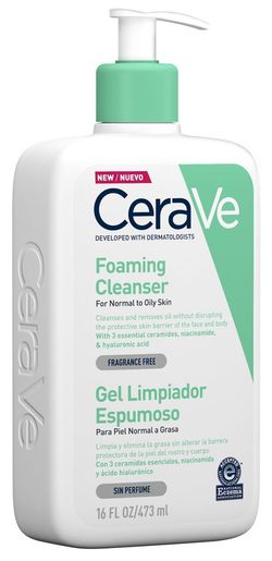 CeraVe Gel Limpiador Espumoso Piel Normal y Grasa 473ml