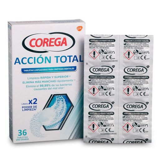 Corega Acción Total Limpieza Diaria 36 Tabletas