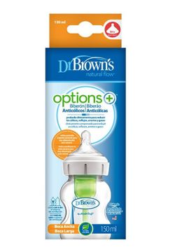 Dr. Brown's Biberón Options+ Anticólicos Boca Ancha Blanco 150ml