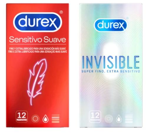 Durex Pack Preservativos Sensitivo Suave 12uds + Preservativos Invisible Extra Sensitivo 12uds