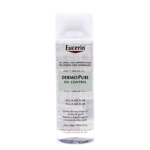Eucerin - Agua micelar para pieles grasas Dermopure Oil Control - 200 ml