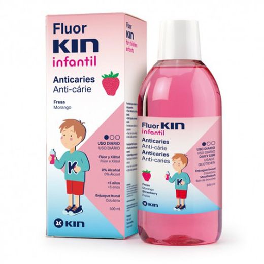 Fluor Kin Infantil Enjuague Bucal Fresa 500ml