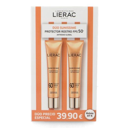 Lierac Sunissime Fluido Protector Rostro SPF50 Duplo 2x40ml