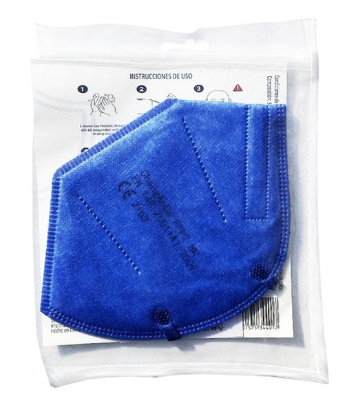 Mascarillas de Protección FFP2 Color Azul Eléctrico Adulto Pack 10ud