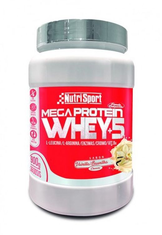 NutriSport Mega Protein Whey+5 Sabor Vainilla-Cream 900g
