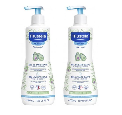 Mustela Gel de Baño Suave para Cabello y Cuerpo Duplo 2x500ml