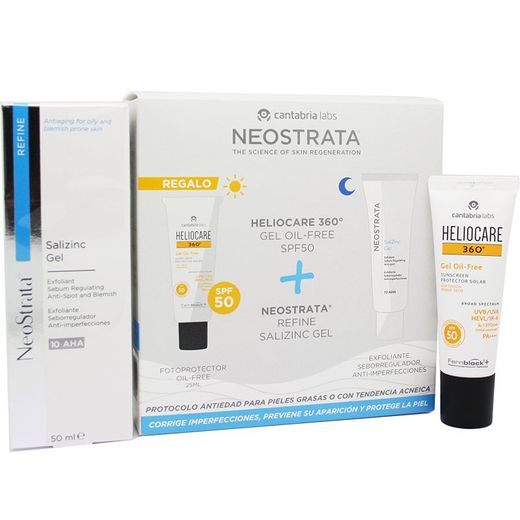 Neostrata Pack Refine Salizinc Gel 50ml + Heliocare 360 Gel Oil free 25ml