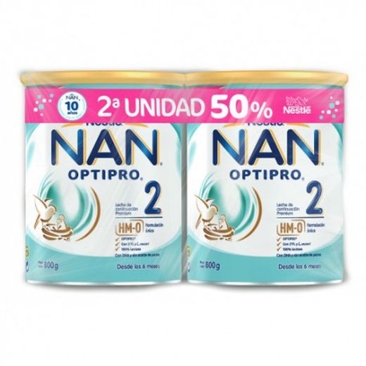 Pack Nestlé NAN Optipro 2 Leche Continuación Duplo 800g + 800g