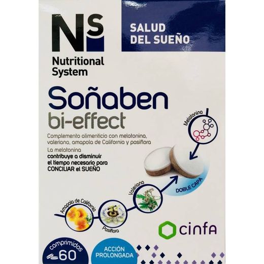 Ns soñaben bi-effect 1.85mg melatonina 60 comp