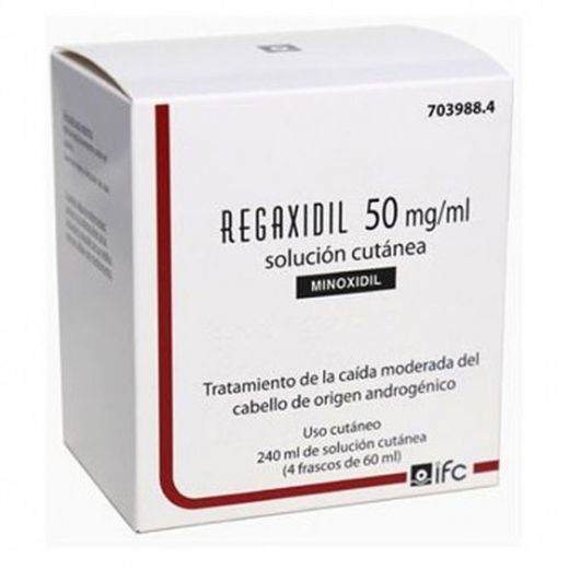 Regaxidil 50 mg/ml Solución Cutánea 4 Frascos 60ml