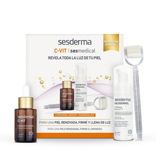 Sesderma Pack Sérum Revitalizante 30ml + Espuma de Limpeza 50ml + Nanoroller