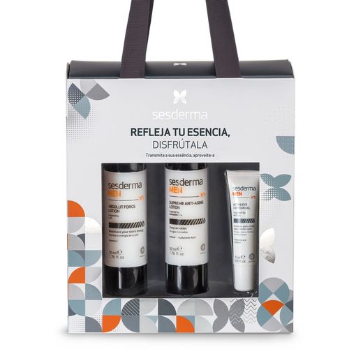 Sesderma Pack Men Absolute Force Crema Antienvejecimiento 50ml + Crema Revitalizante 50ml + Gel Contorno de Ojos 15ml