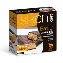 Siken Diet Barrita Sabor Vainilla y Caramelo 5 Unidades
