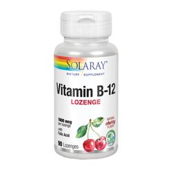 Solaray Vitamina B-12 con Ácido Fólico 1000mcg 90 Comprimidos Sublinguales