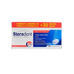 Steradent Triple Acción 60+30 tabletas