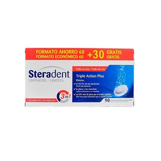 Steradent Triple Acción 60+30 tabletas