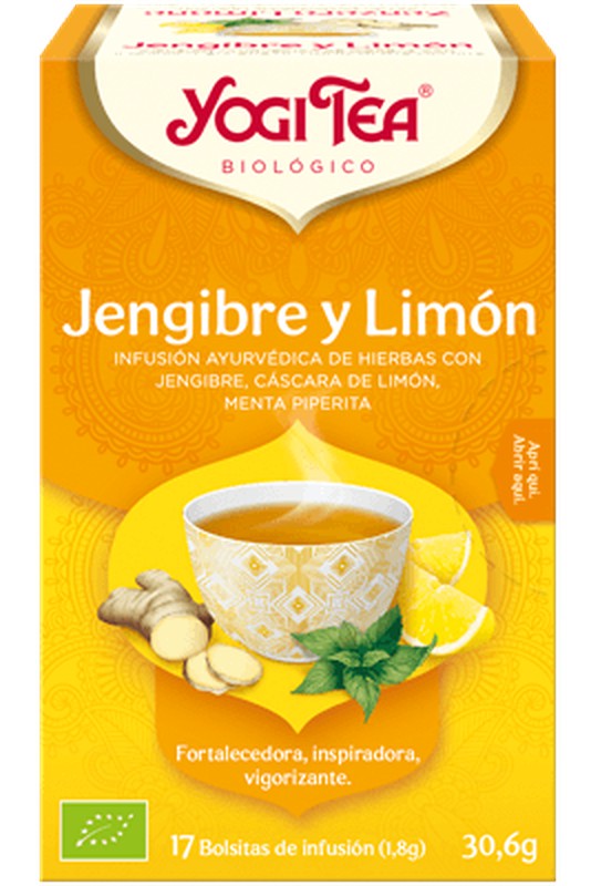 YOGI TEA Té Verde Jengibre y Limón 17 Bolsitas
